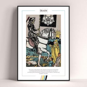 Poster con la carta dei tarocchi della morte, stampa artistica dei tarocchi, poster moderno con la carta dei tarocchi, decorazione dei tarocchi, poster mistico, regalo stregonesco, regalo mistico