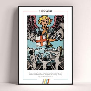Póster de la Carta del Tarot del Juicio, Impresión Artística del Tarot, Póster Imprimible de la Carta del Tarot, Decoración del Tarot, Póster Místico, Regalo de Brujería, Regalo Místico