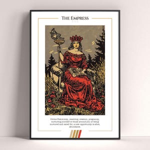 The Empress Tarot Card Poster, Tarot Art Print, Tarot Card Modern Poster, Tarot Decor, Mystical Poster, Witchy Gift, Mystical Gift