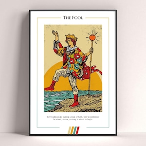 The Fool Tarot Card Poster, Tarot Art Print, Tarot Card Modern Poster, Tarot Decor, Mystical Poster, Witchy Gift, Mystical Gift