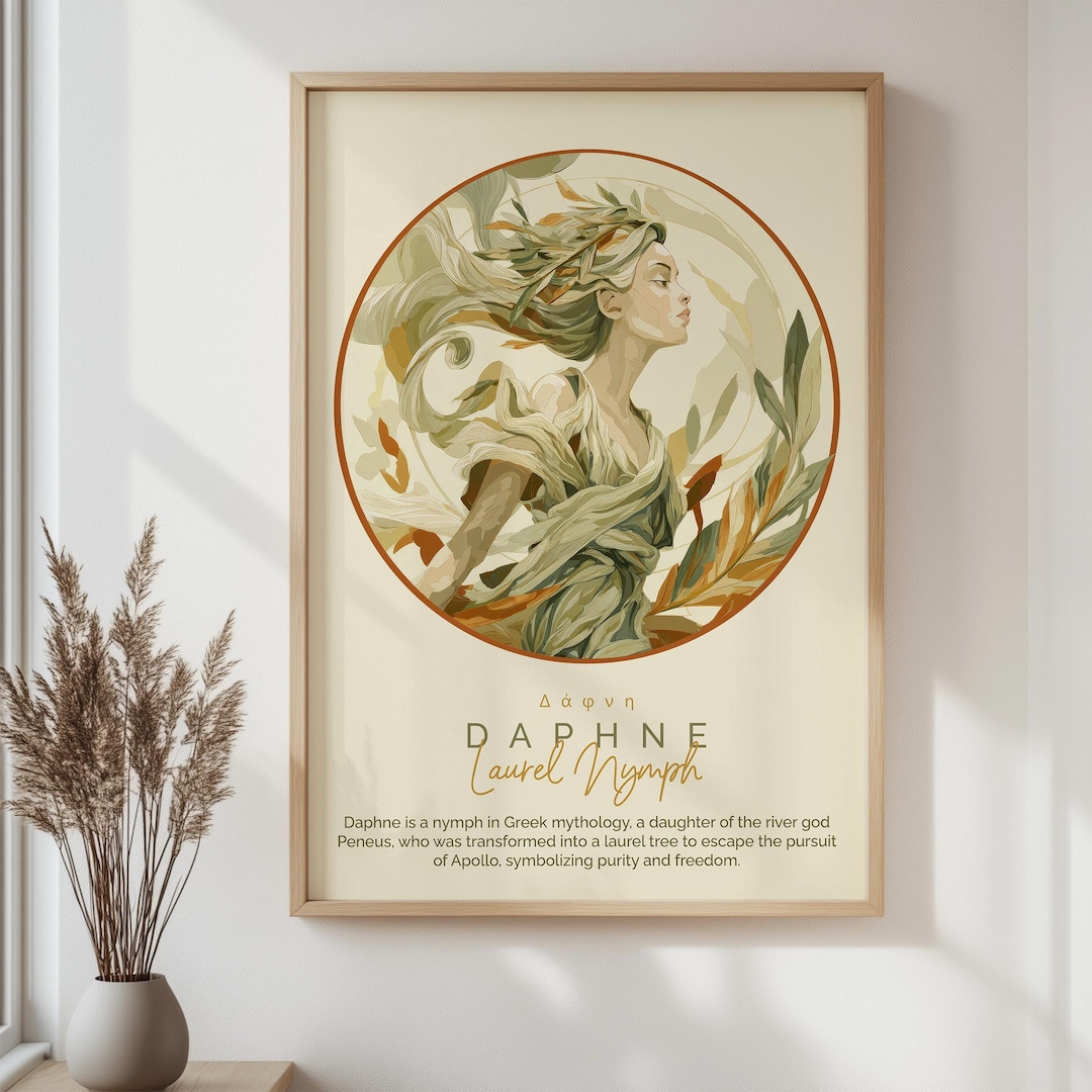 Daphne Greek Mythology Poster, Laurel Nymph Wall Art, Ancient Greek ...