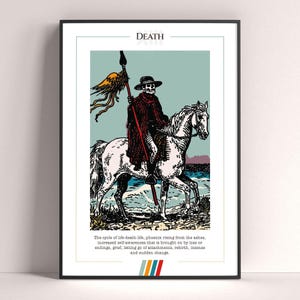 Póster de la carta del Tarot de la Muerte, Impresión artística del Tarot, Póster moderno de la carta del Tarot, Decoración del Tarot, Póster místico, Regalo de bruja, Regalo místico