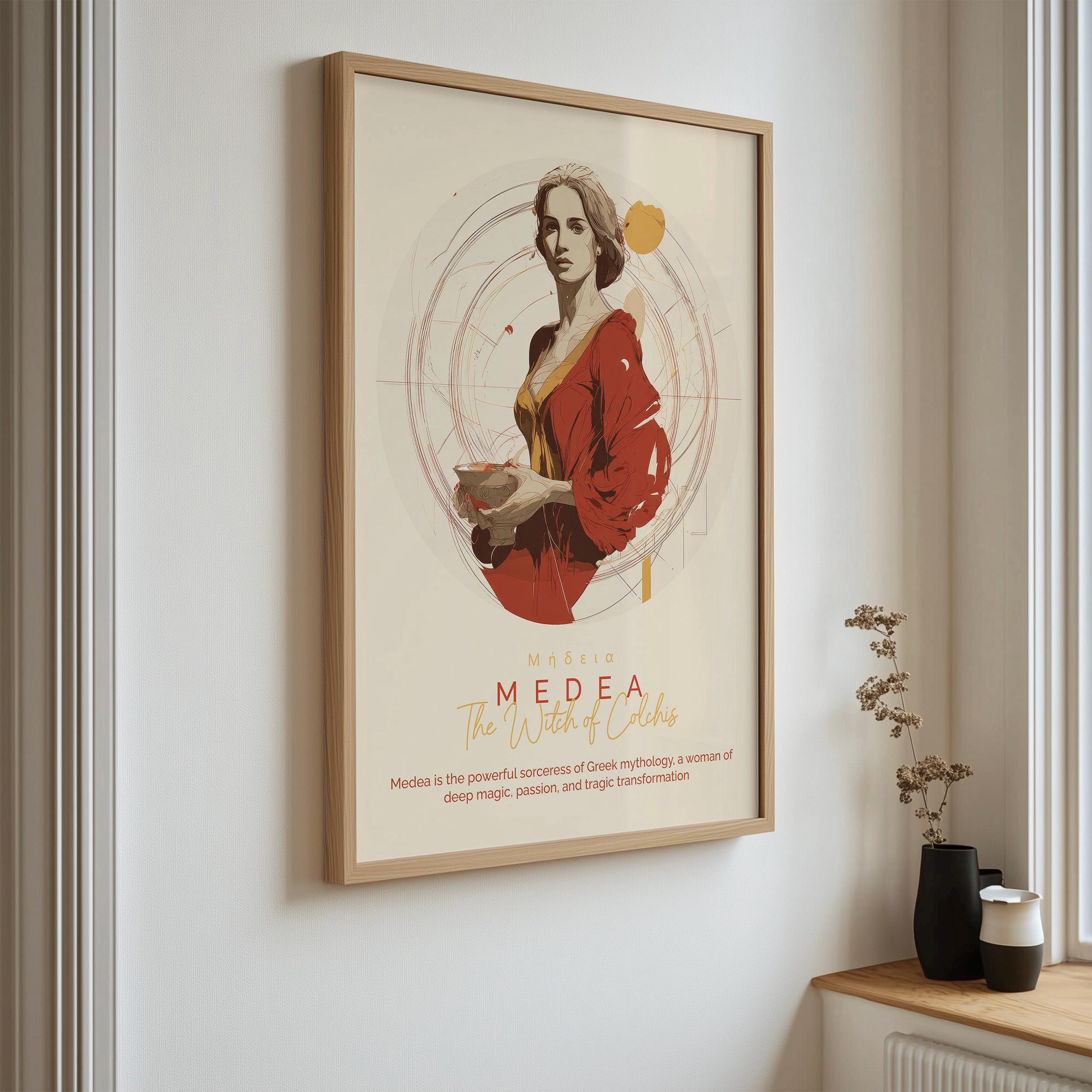 Medea Greek Mythology Poster, Sorceress and Witch Wall Art, Divine ...