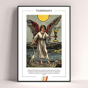 Poster dei Tarocchi della Temperanza, Stampa Artistica dei Tarocchi, Poster Moderno dei Tarocchi, Decorazione dei Tarocchi, Poster Mistico, Regalo Stregonesco, Regalo Mistico
