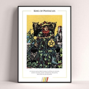 Póster de la carta del Tarot Rey de Oros, lámina artística de tarot, póster moderno de la carta del Tarot, decoración de tarot, póster místico, regalo de bruja, regalo místico