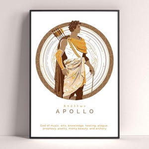 Apollo Greek God Print, Apollo Modern Poster, Greek Mythology Print, Greek Gifts, Mythology Decor,God Art Print, Greek Decor