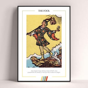 Der Narr, Tarot Karte Poster, Tarot Kunstdruck, Tarot Karte druckbares Poster, Tarot Dekor, mystisches Poster, witchy Geschenk, mystisches Geschenk