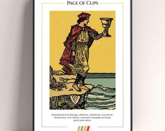 Six of Cups Tarot Card Print - Vintage Style Art - Etsy