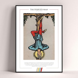 Der Gehängte Tarot Karte Poster, Tarot Kunstdruck, Tarot Karte druckbares Poster, Tarot Dekor, mystisches Poster, witchy Geschenk, mystisches Geschenk