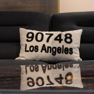 Zip Code Pillow, Custom Area Number Pillow, Personalized Punch Needle Pillow, Housewarming Gift, First Home Gift, New Home Gift
