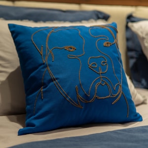 Dog Punch Pillow - Cozy Home Decor, Unique Embroidered Gift for Housewarmings & Birthdays, Punch Needle Comfort
