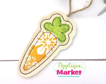 Machine Embroidery Design Applique In the Hoop Carrot Ornament INSTANT DOWNLOAD