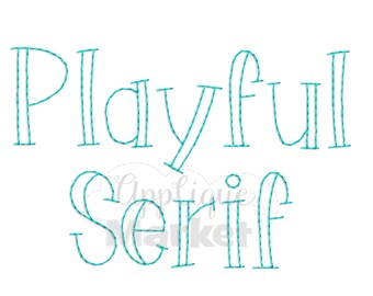 Machine Embroidery Font Playful Serif Bean Stitch Alphabet INSTANT DOWNLOAD