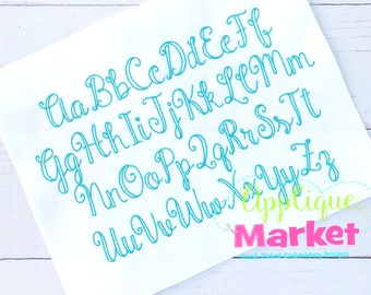 Machine Embroidery Design Market Script Vintage Alphabet Font INSTANT DOWNLOAD
