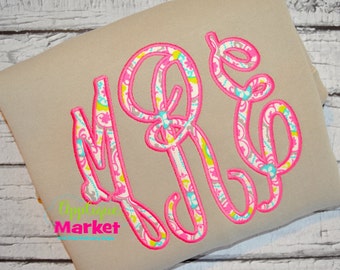 Machine Embroidery Grand Monogram Applique Satin Stitch Font INSTANT DOWNLOAD