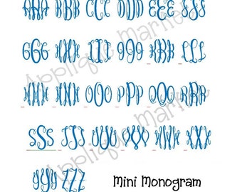 Machine Embroidery Design Alphabet Font Graceful Monogram Mini INSTANT DOWNLOAD