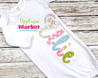 Machine Embroidery Design Ballerina Script Applique Bean Stitch Alphabet Font INSTANT DOWNLOAD
