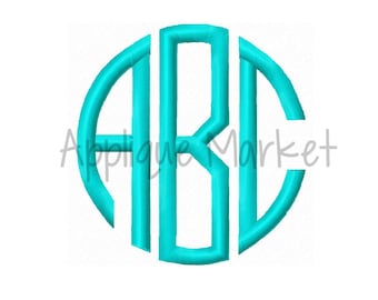 Machine Embroidery Design Embroidery Round Monogram Satin Font INSTANT DOWNLOAD