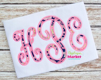 Machine Embroidery Design Scroll Applique Alphabet Font INSTANT DOWNLOAD
