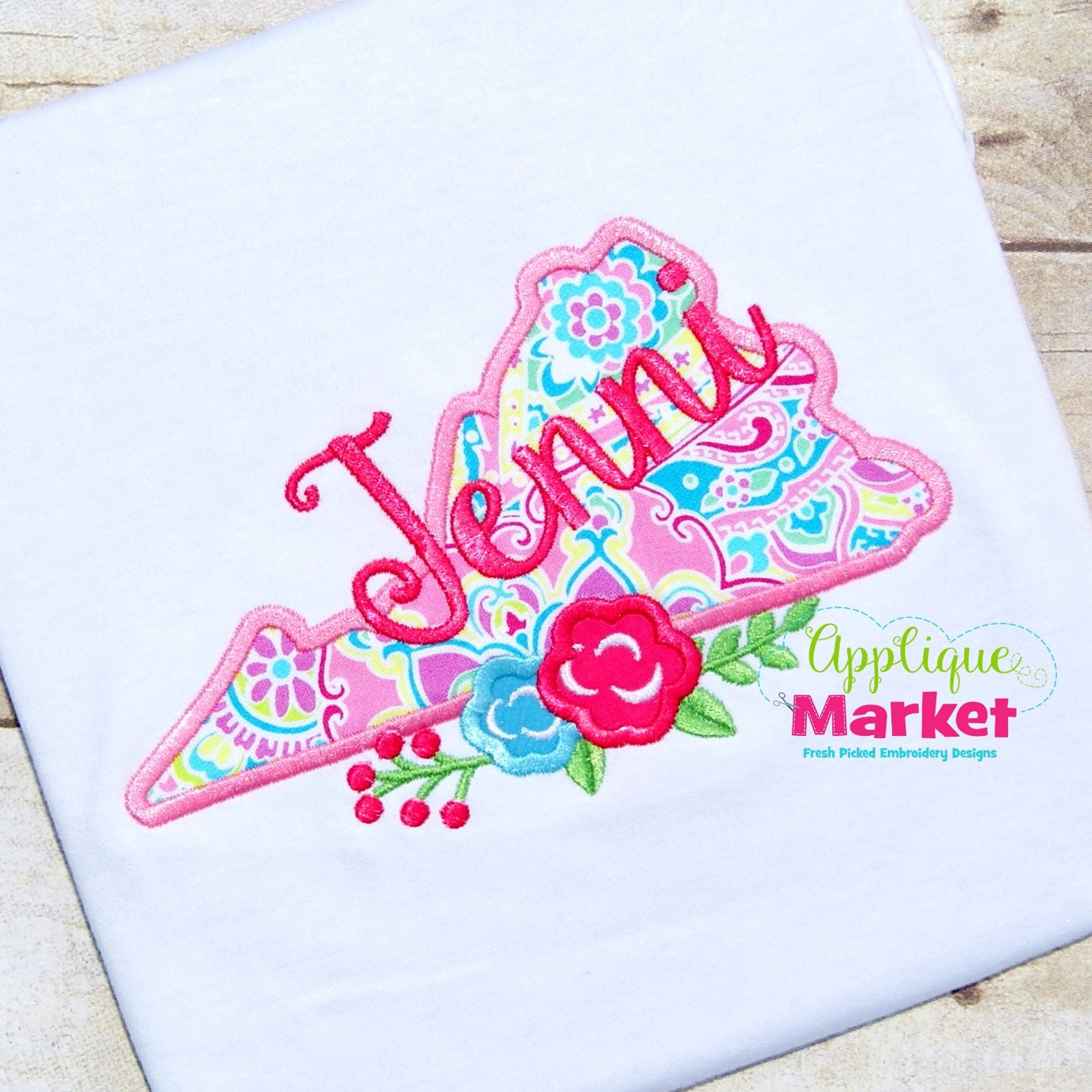 Machine Embroidery Design Embroidery Virginia Flowers Applique Etsy