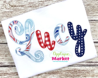 Machine Embroidery Design Ballerina Script Applique Zig Zag Stitch Alphabet Font INSTANT DOWNLOAD