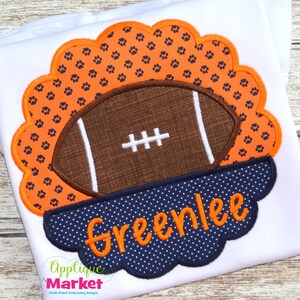 Machine Embroidery Design Embroidery Football Scallop Applique INSTANT DOWNLOAD