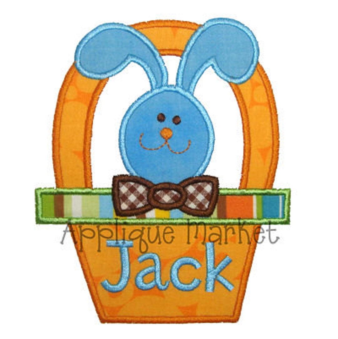 Machine Embroidery Design Applique Easter Bunny Basket INSTANT DOWNLOAD ...