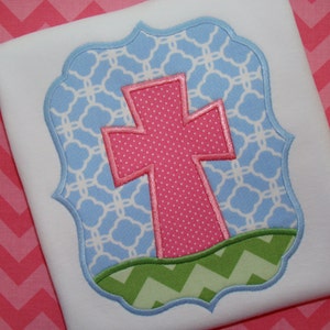 Machine Embroidery Design Applique Cross Frame INSTANT DOWNLOAD