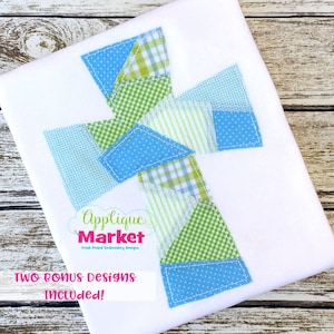 Machine Embroidery Design Applique Cross Patchwork INSTANT DOWNLOAD