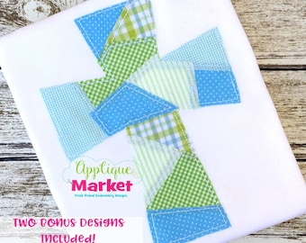 Machine Embroidery Design Applique Cross Patchwork INSTANT DOWNLOAD