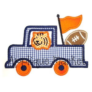 Machine Embroidery Design Applique Truck with Tiger INSTANT DOWNLOAD