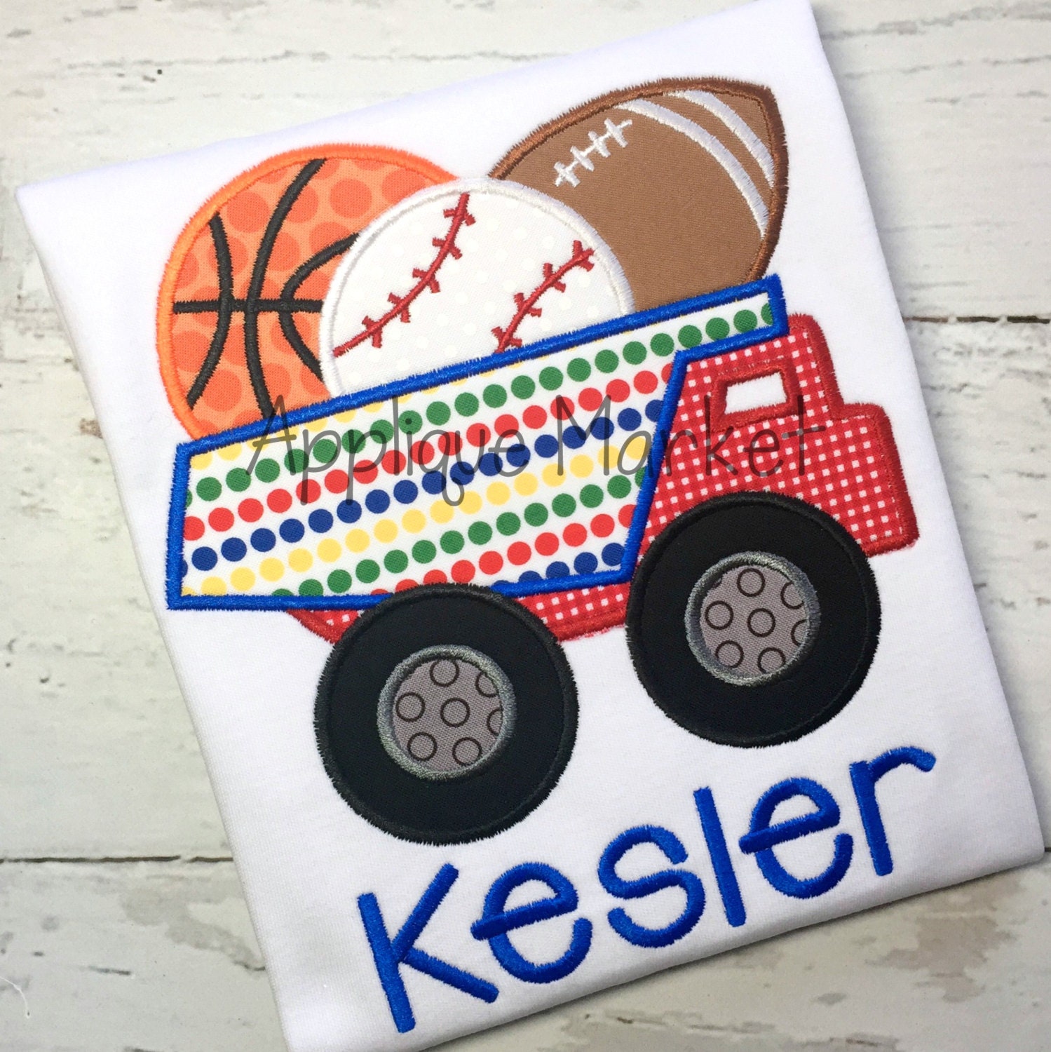 Machine Embroidery Design Applique Dump Truck Sports INSTANT - Etsy