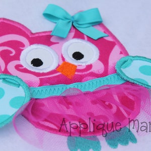 Maschine Stickerei Design Applique Owl mit Tüll Tutu sofort-DOWNLOAD