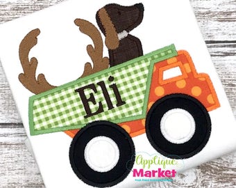 Machine Embroidery Design Embroidery Dump Truck Hunting Applique INSTANT DOWNLOAD