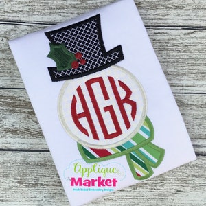 Machine Embroidery Design Embroidery Snowman Monogram INSTANT DOWNLOAD