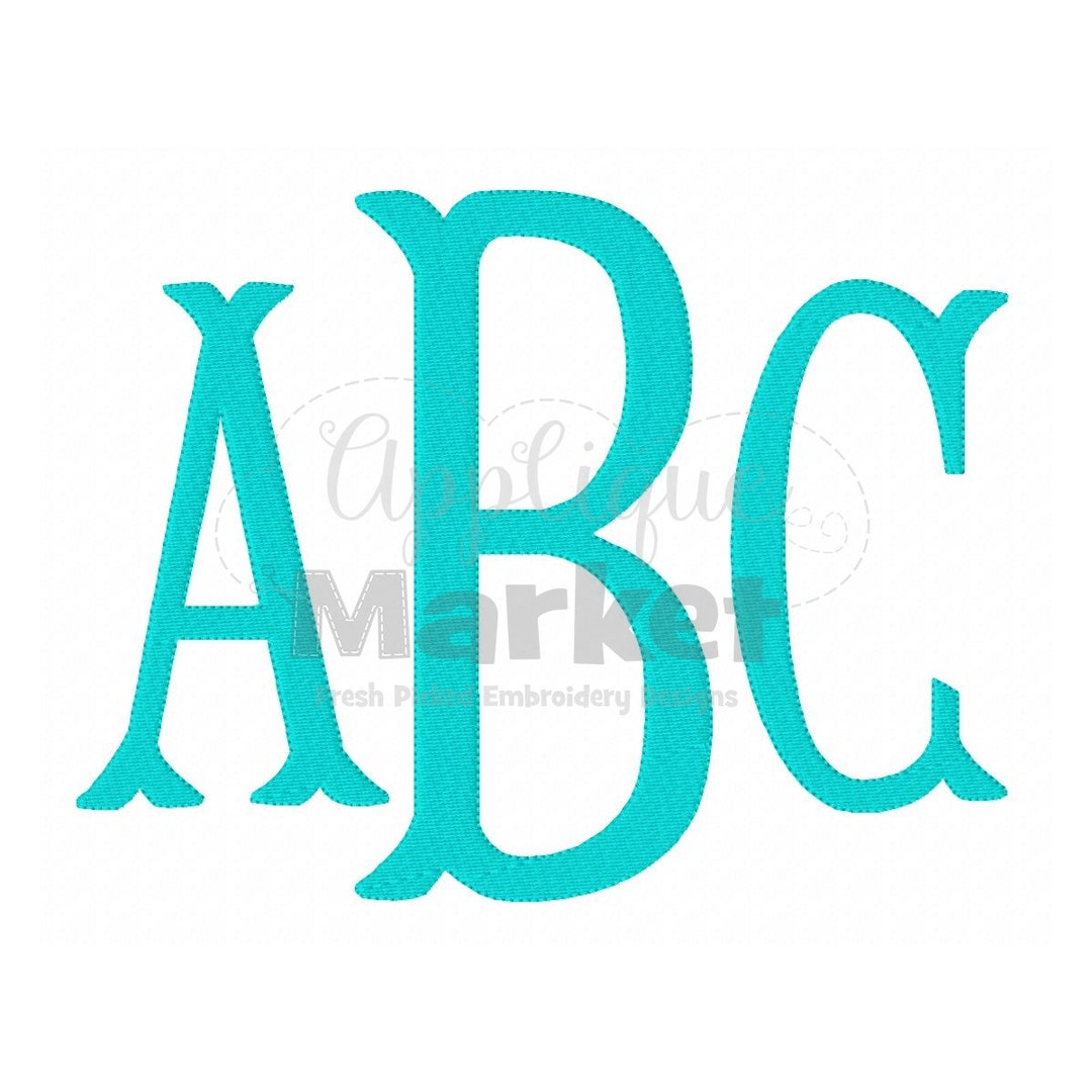 Machine Embroidery Design Fishtail Monogram Filled Alphabet Font ...