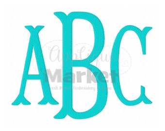 Machine Embroidery Design Fishtail Monogram Filled Alphabet Font INSTANT DOWNLOAD