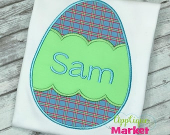 Machine Embroidery Design Applique Egg Scallop Stripe INSTANT DOWNLOAD