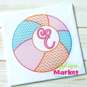 Machine Embroidery Design Embroidery Beach Ball Monogram Vintage INSTANT DOWNLOAD