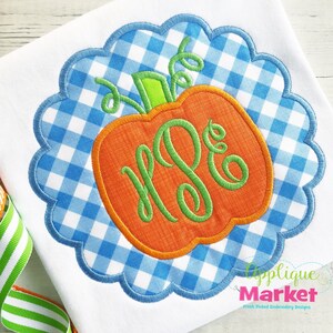 Machine Embroidery Design Applique Scallop Pumpkin INSTANT DOWNLOAD