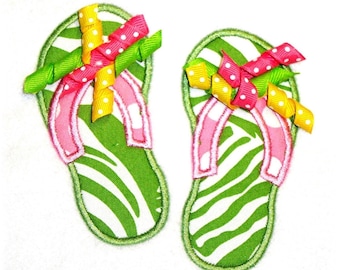 Machine Embroidery Design Flip Flops INSTANT DOWNLOAD