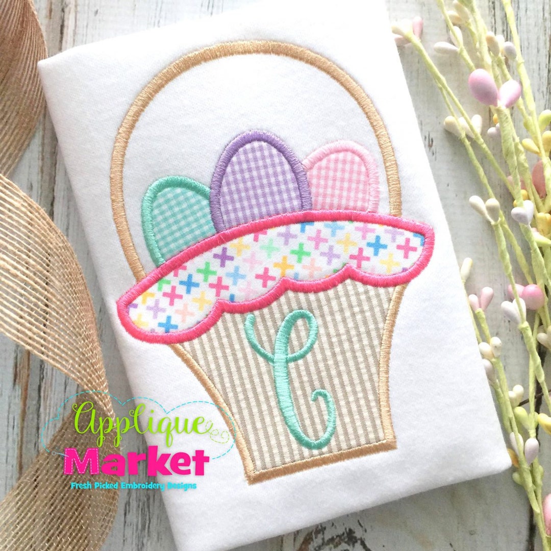 Machine Embroidery Design Applique Easter Basket Scallop INSTANT ...