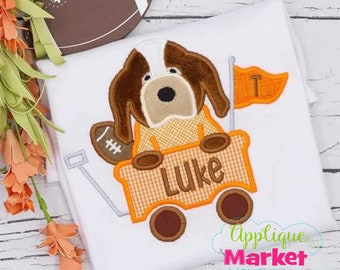 Machine Embroidery Design Applique Football Hound Wagon INSTANT DOWNLOAD