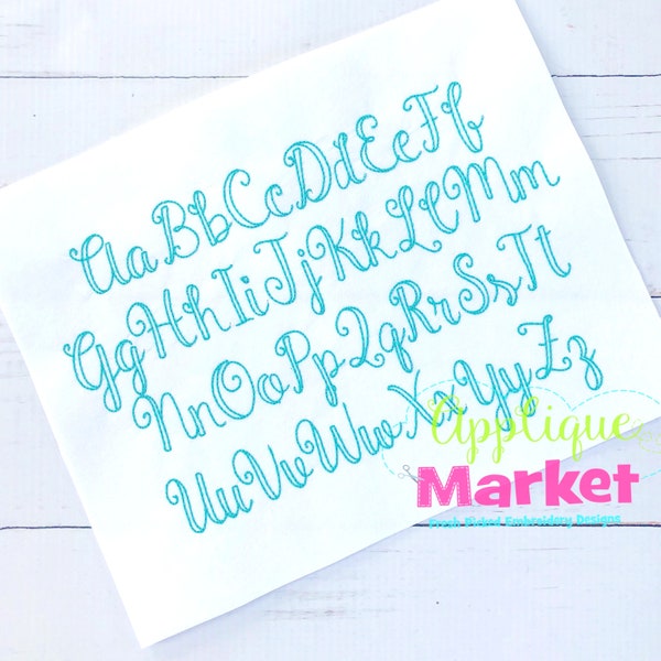 Machine Embroidery Design Market Script Vintage Alphabet Font INSTANT DOWNLOAD