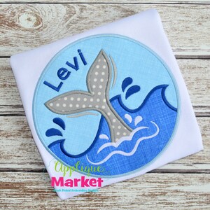 Machine Embroidery Design Embroidery Whale Tail Circle Applique INSTANT DOWNLOAD