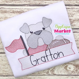 Machine Embroidery Design Bulldog Football Sketch INSTANT DOWNLOAD