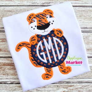Machine Embroidery Design Embroidery Tiger Monogram Circle INSTANT DOWNLOAD