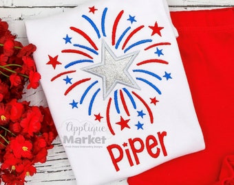 Machine Embroidery Design Applique Star Firework INSTANT DOWNLOAD
