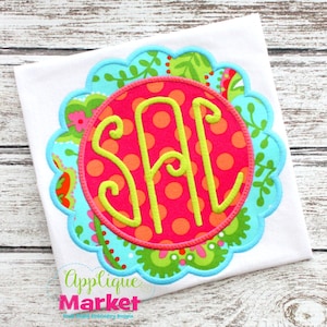 Machine Embroidery Design Scallop Applique Frame INSTANT DOWNLOAD