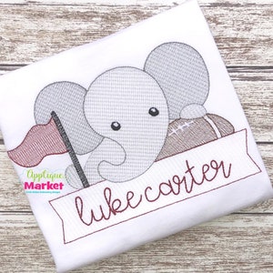 Machine Embroidery Design Elephant Football Sketch INSTANT DOWNLOAD